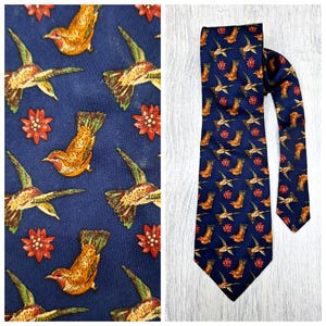 France tie navy blue tie bird Necktie wedding Tie teacher gift teacher tie collectible tie  bird Tie groom tie