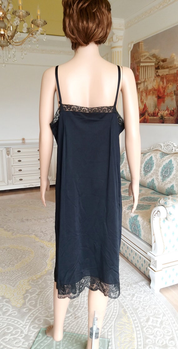 black nightgown wedding lingerie Sheer Slip Dress… - image 5