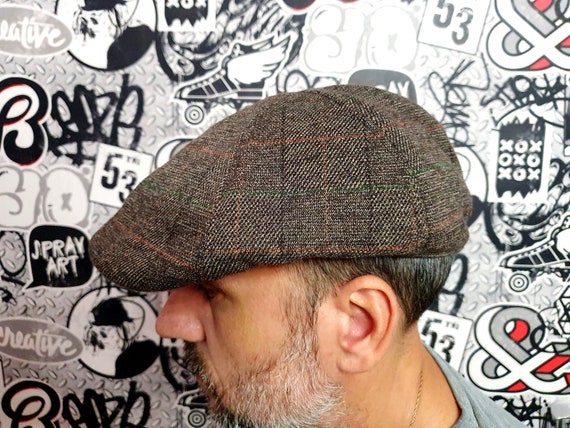 Tweed cap Tweed Newsboy wool flat cap mens cap XL… - image 3