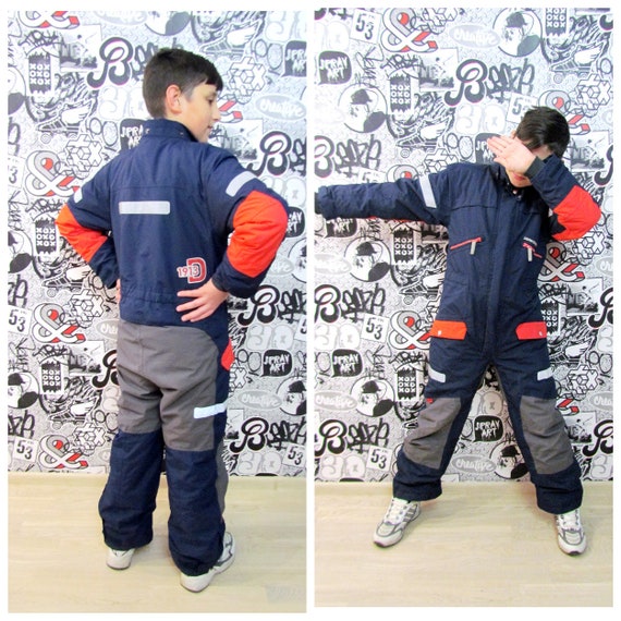 80s ski suit multicolor ski suit Kids Ski suit mou