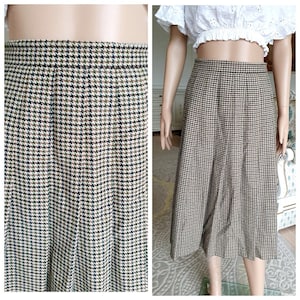 wool plaid skirt winter skirt wool skirt Scotland Checkered Long skirt pleated skirt tartan skirt women skirt warm skirt Houndstooth skirt L