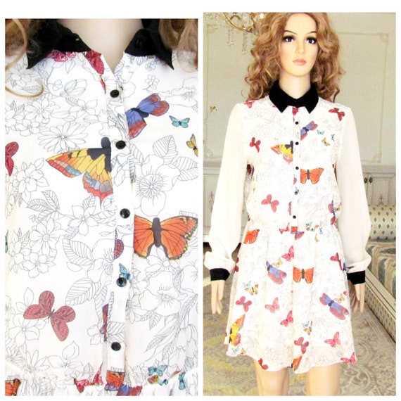     photoos of women buterfly print clothes and dresses