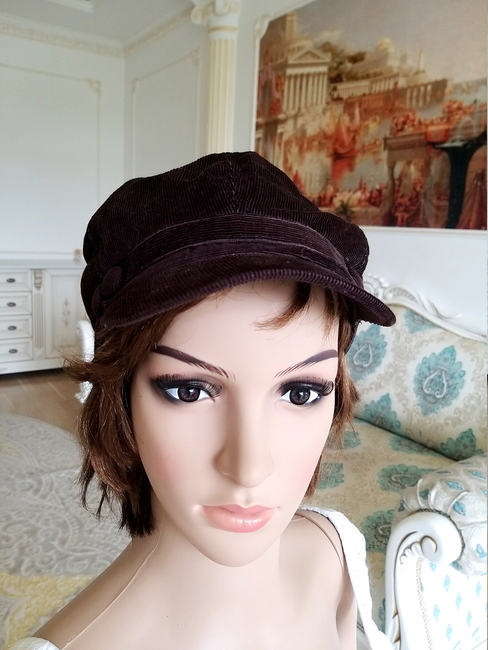 Brown hat Headwear newsboy hat womens hat Brown Newsboy Cap Etsy