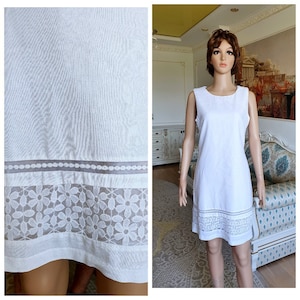 abito di lino bianco abito da donna vestito estivo bianco abito bianco abito boho abito da sposa abito da sposa abito estivo abito con occhielli abito da spiaggia M