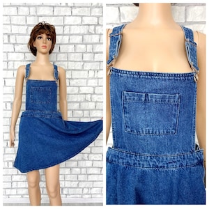 Denim garden dress apron dress M Denim dress Denim Pinafore school uniform school dress jean dress Bib dress Overall Dress jumper dress