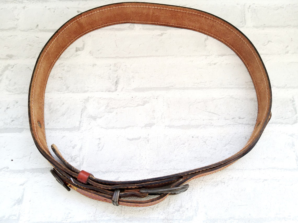 Genuine leather accessories Brown leather belt Vintage Western | Etsy