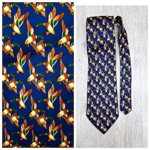 Italy duck print Tie bird Necktie silk bird Tie teacher gift teacher tie collectible tie duck Necktie  novelty tie bird Necktie biology tie