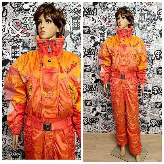 orange ski suit Vintage Warm Clothing Vintage Skii