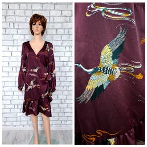 Black crane jacquard dress deals