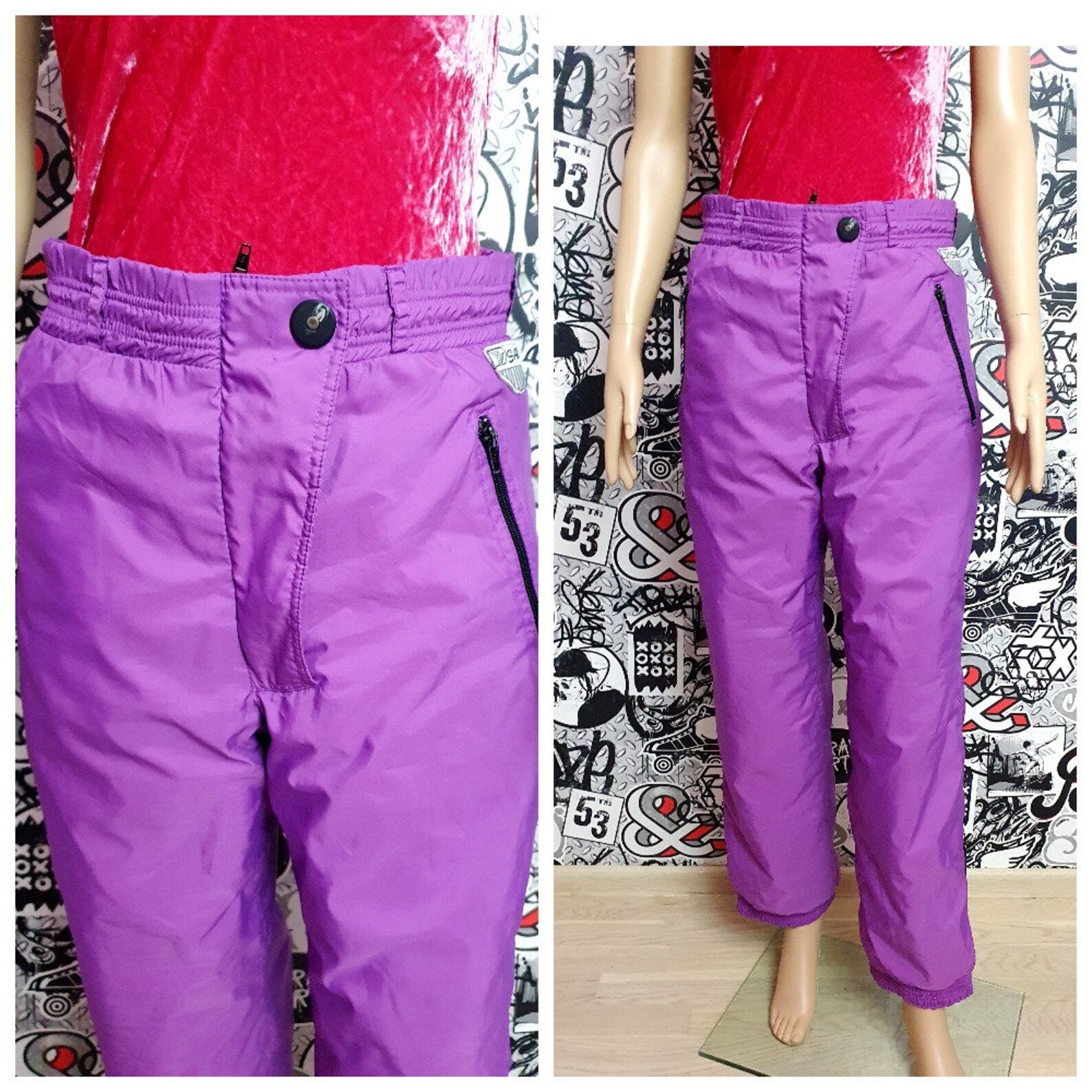 Womens Skiing Clothing Womens Ski Pants Purple Ski Pants M Etsy