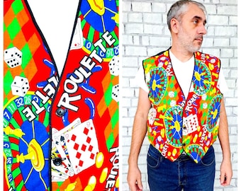 mens Vest clown Vest Rainbow Vest 2XL clown Costume clown Clothing Rainbow Clothing gays gift gays Vest