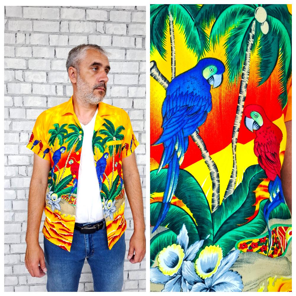 Per Uomo Pappagallo Camicia Da Spiaggia Camicia Hawaiana Estiva Camicia Con Bottoni Manica Lunga Camicia Camicie Con Colletto Hawaiano Vacanza Quotidiano Bianco S M L Del 2025 A €23.99 - Foto 4