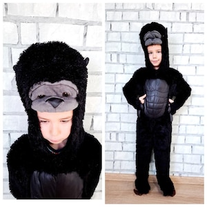 Costume da scimmia per bambini 3T Costume da animale Costume da bambino Costume da gorilla Costume di Halloween Costume da scimpanzé Costume da festa Cosplay per bambini