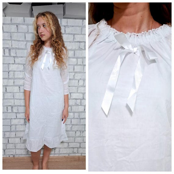 Chemise De Nuit Fille Flwydran - 100% Coton - Manches Longues Ou Courtes - Taille 3-12 Ans - Style Vintage