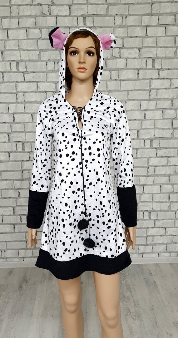 Costume da cane dalmata da donna Costume da animale per ADULTI S Costume di  Halloween Abito da cane dalmata Abito da festa Abito da animale -   Italia