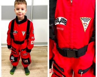 4T kids racing COverall Formula 1 Racing  costume Halloween costume driver costume Jumpsuit pilote  COverall