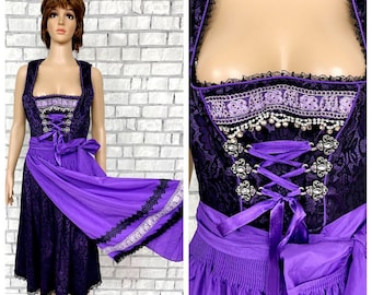 purple  Dirndl Dress M Oktoberfest Clothing bavarian dress German Dress Festival Dress Folk Dress oktoberfest dress tyrolean dress