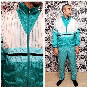 mint green pants sport pants Mens track pants shell pants athletic pants athletic trousers track suit pants sport windbreaker trousers L
