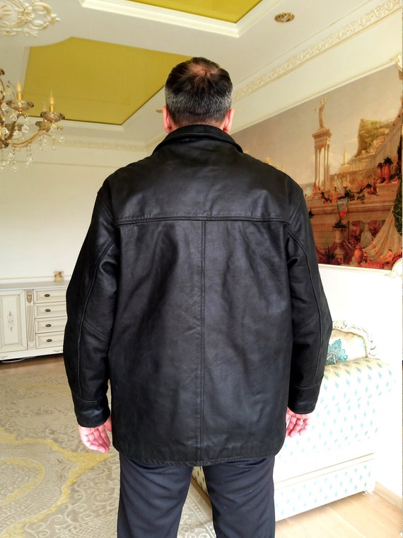 mens Leather Jacket Black Jacket L mens Leather C… - image 8