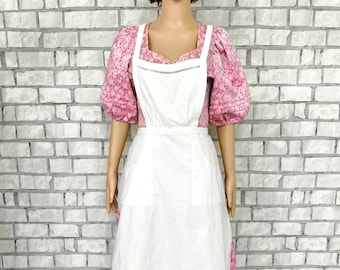 french farmhouse White Pinafore White apron lace cotton Pinafore cotton apron kitchen apron workwear uniform cooking apron