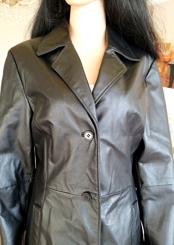 womens Leather Clothing black leather coat womens… - image 8