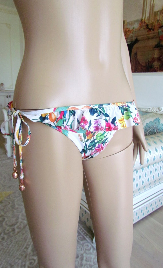womens Swimwear womens Bikini Bottoms tropical pr… - image 5