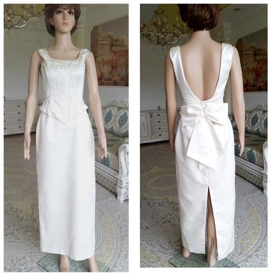 retro wedding dress vintage ivory bridal dress vin