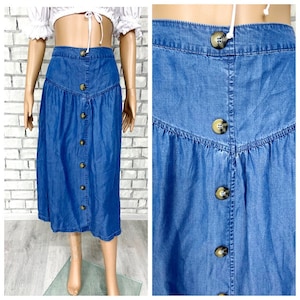Saia jeans longa xl, presente do dia das mães, saia maxi, saia jeans azul, saia longa vintage, saia jeans