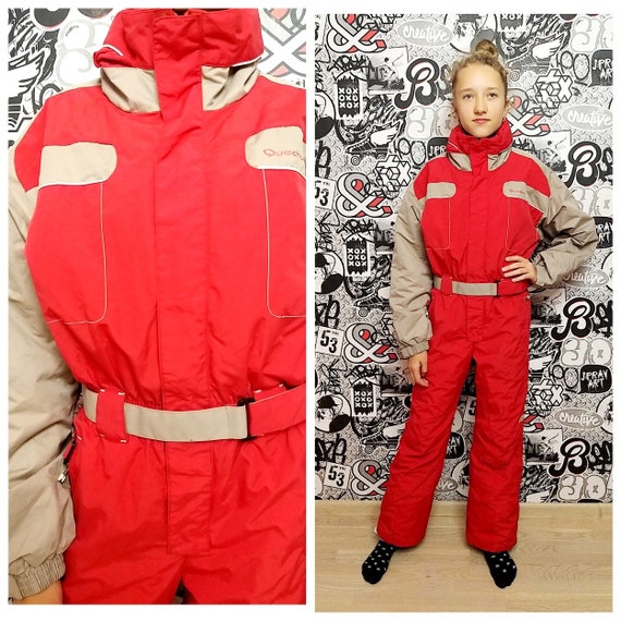 80s ski suit RED ski suit Kids Ski suit mountain c