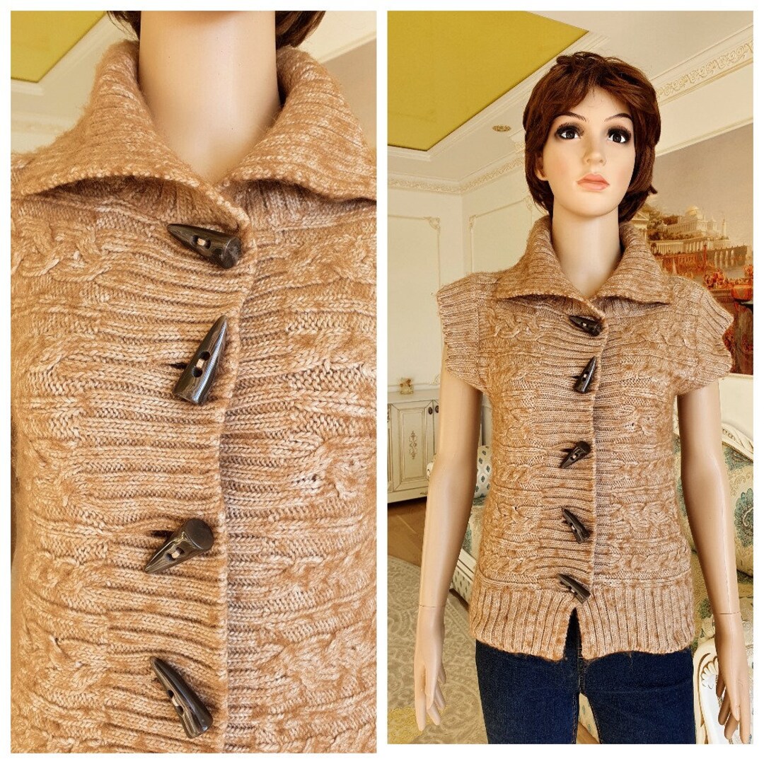 Womens Vest Beige Sweater Vest Knit Vest Women Wool Vest Wool Etsy