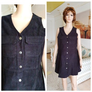 mini black Dress XL apron Dress women Dress black corduroy skirt corduroy Dress jumper dress Overall Dress Overall skirt oversized dress