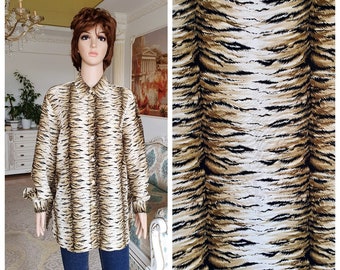 womens blouse 2XL minimalist blouse  tiger blouse tiger shirt tiger top hippie shirts boho blouse womens shirt 90s boho shirt animal blouse