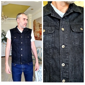Denim Vest - Etsy