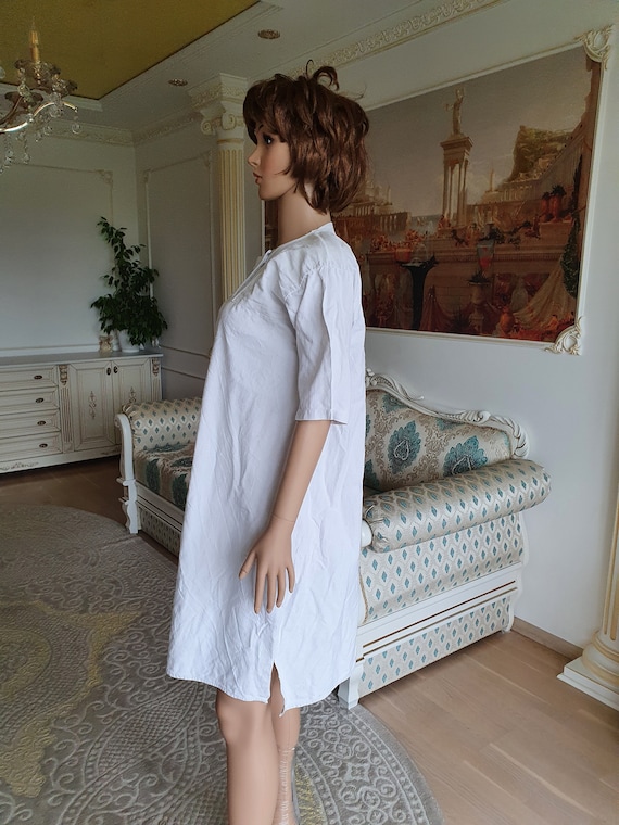 20s Antique linen dress Antique dress chemise Ant… - image 6