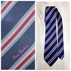 Pierre Cardin Mens Accessories Fathers Day Gift Fathers tie Mens tie silk navy blue striped tie silk necktie  Mens necktie Italy tie