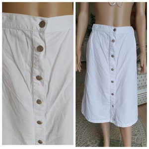 sister gift long skirt white button up skirt womens skirt white skirt maxy skirt cotton skirt Vintage Everyday skirt 2XL  Pencil skirt
