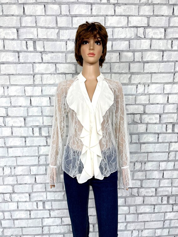 ivory ruffle blouse
