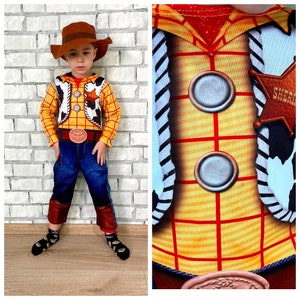 Chaleco de vaquero inspirado en Woody Toy Story estampado de vaca suave  tamaño adulto o niño -  México