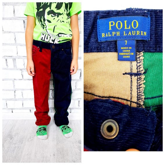 7 Years POLO Ralph Lauren Pants Kids Patchwork Pants Boys Corduroy