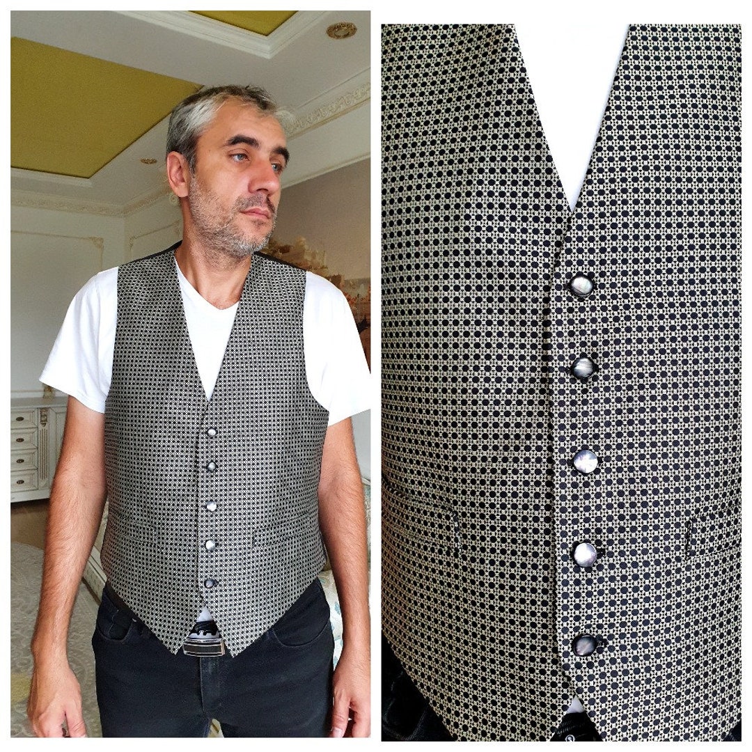 Mens Vest Wedding Vest Patterned Vest Mens Boho Vest Mens Waistcoat