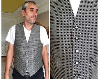 mens vest wedding vest patterned vest mens boho vest mens waistcoat vest suit Vest Sleeveless Jacket mens hippie vest Abstract vest L