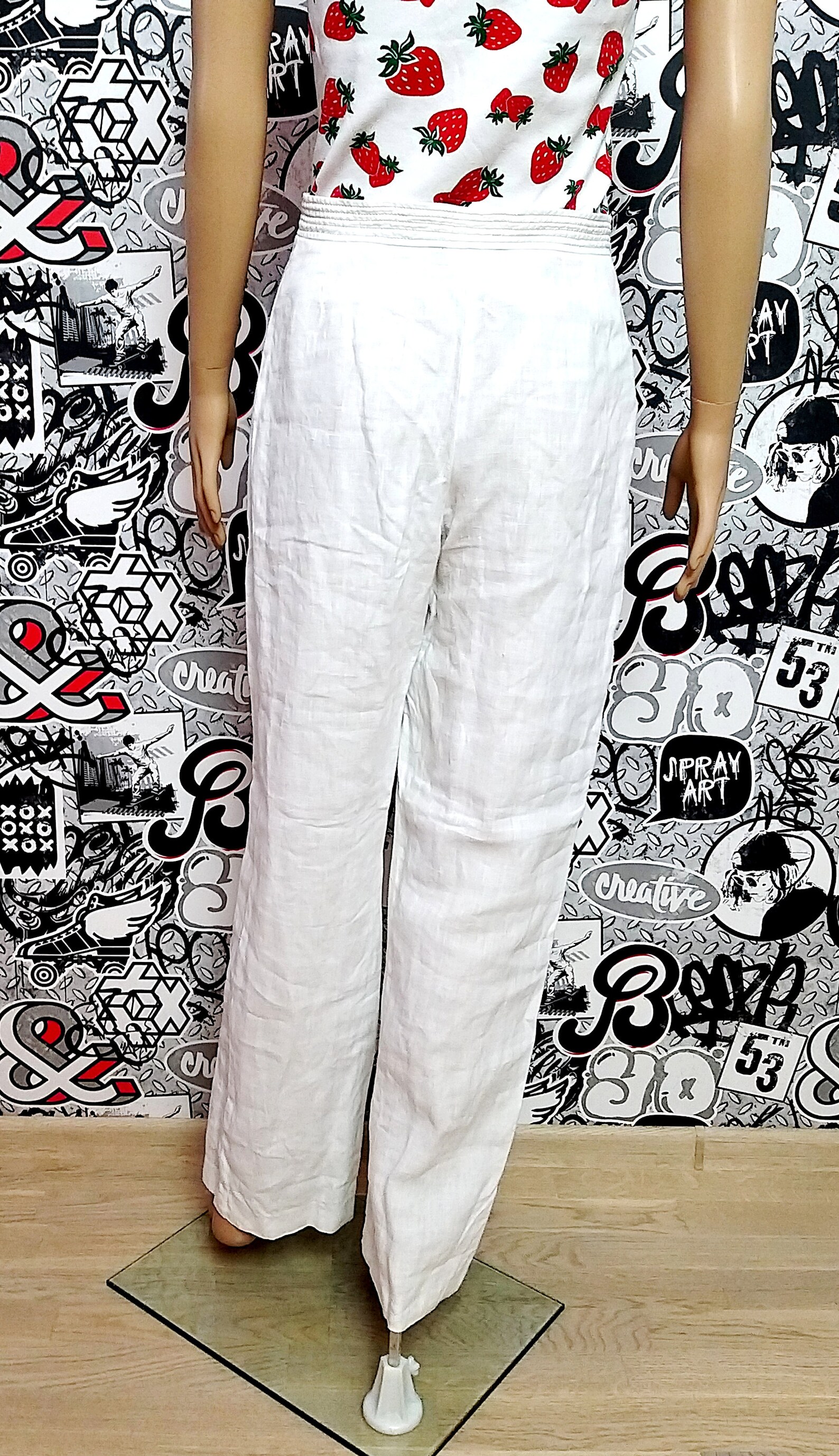 White Linen Clothing White Linen Pants White Pants M Womens Etsy