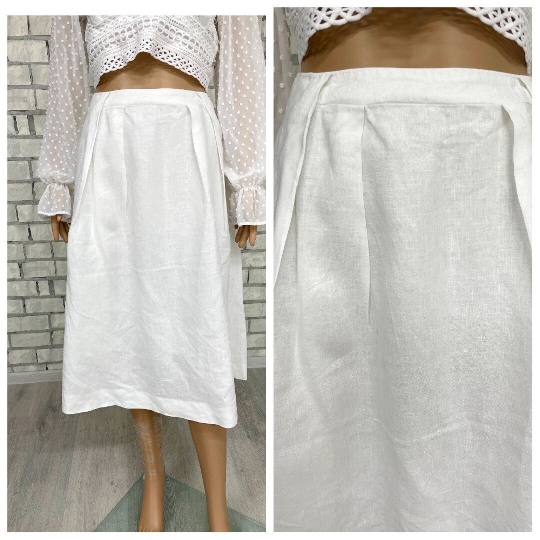 Bernice Linen Skirt White main image 0