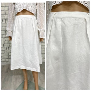White Linen skirt womens skirt White skirt  XL white long skirt retro skirt Linen long skirt holiday skirt summer skirt classic skirt