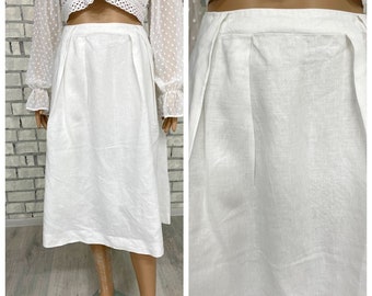 White Linen skirt womens skirt White skirt  XL white long skirt retro skirt Linen long skirt holiday skirt summer skirt classic skirt