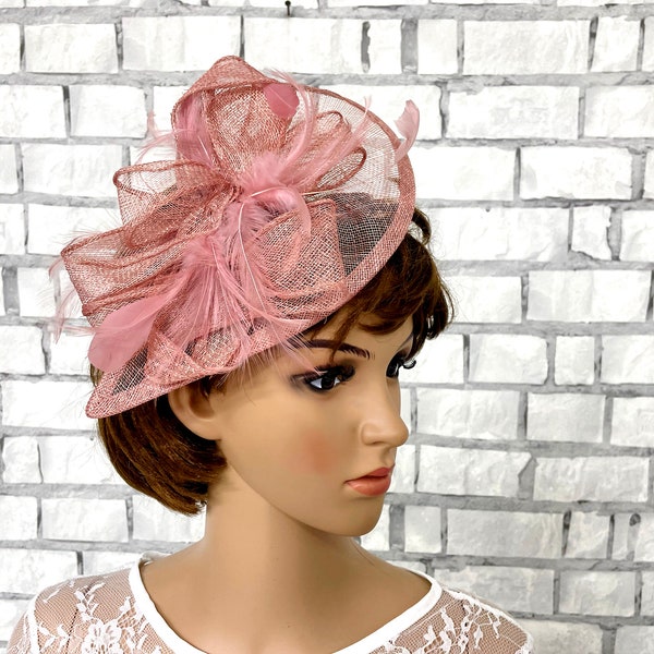 blush headband  Statement Headband Church Hat Derby Hat Wedding Fascinator Hat Tea Party Hat wedding headband Ladies headband