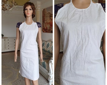 ama de casa regalo 70s granja francesa Pinafore blanco delantal algodón Pinafore algodón delantal de cocina delantal de cocina uniforme delantal de cocina