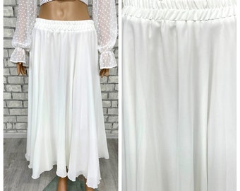 chiffon bridal skirts L/XL womens Skirt Wedding Skirt prom skirt Formal Edwardian skirt Victorian Skirt peasant long Ivory skirt maxi skirt