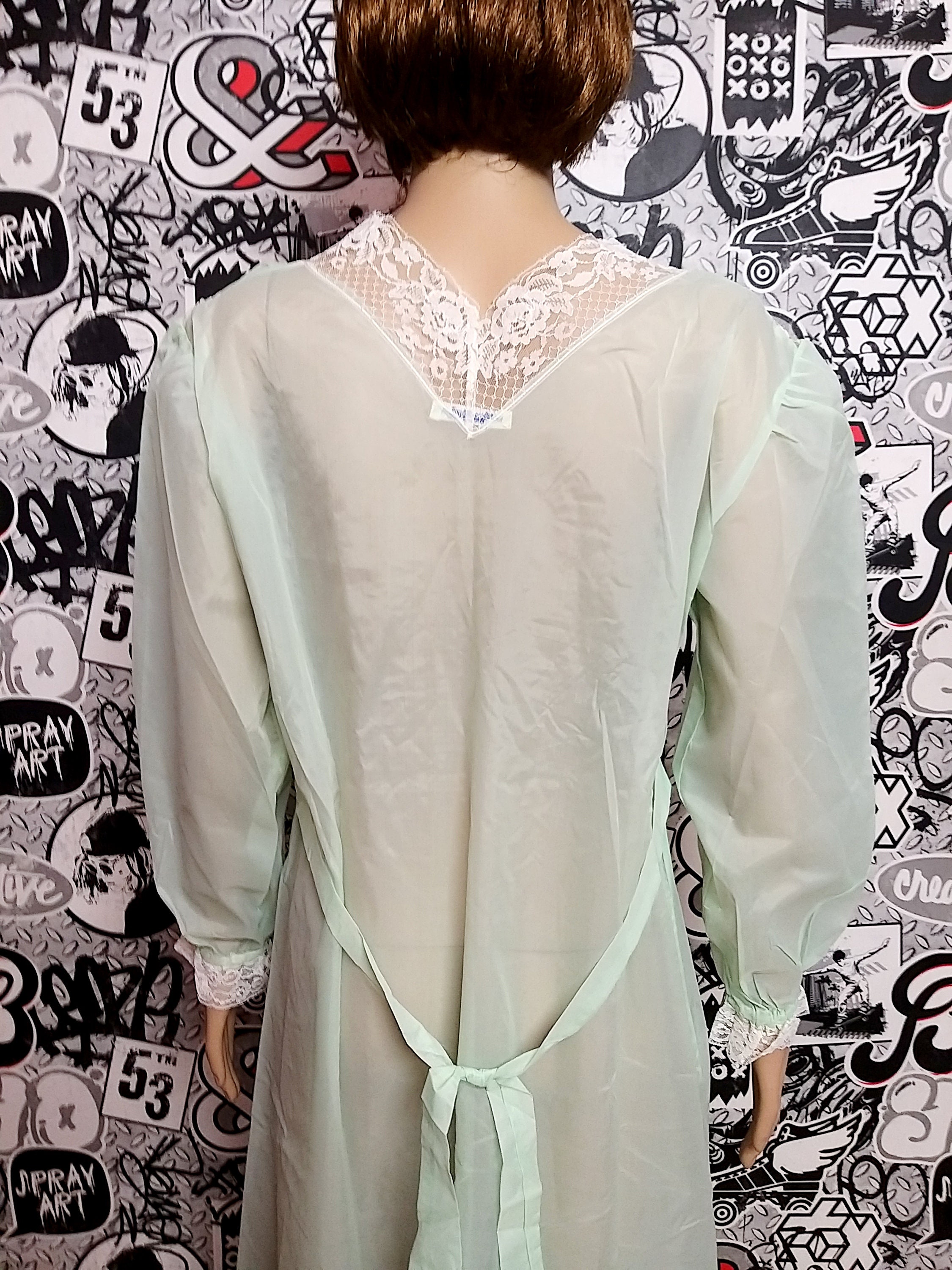 Bridal lingerie L green nightgown wedding lingerie green Slip | Etsy