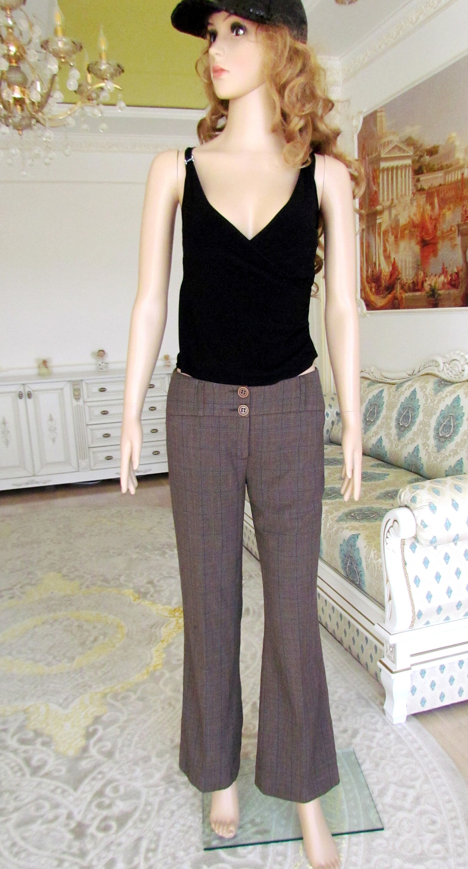 Marlow - Brown Plaid Pants